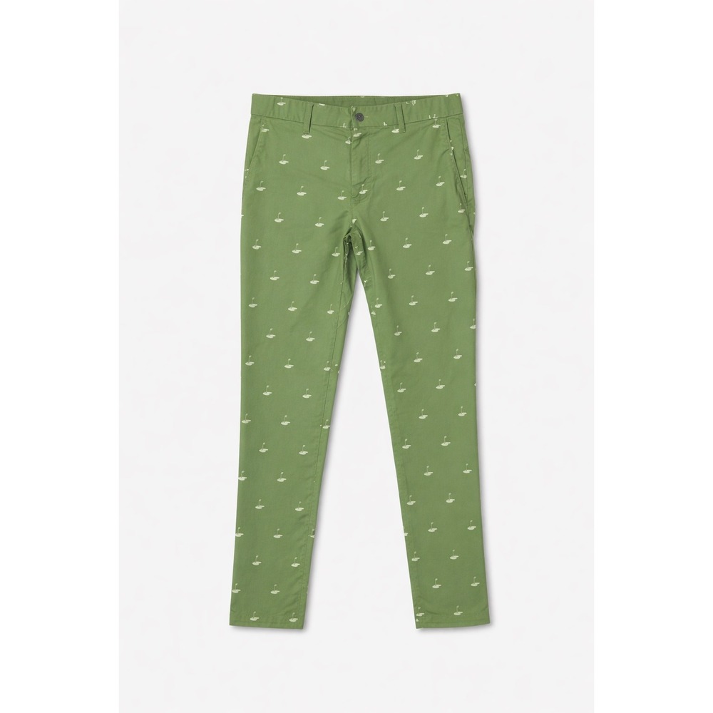 Fabletics Hart Eagle Edition Golf Pants Mens Green Flag Print Chino Slim 32x32